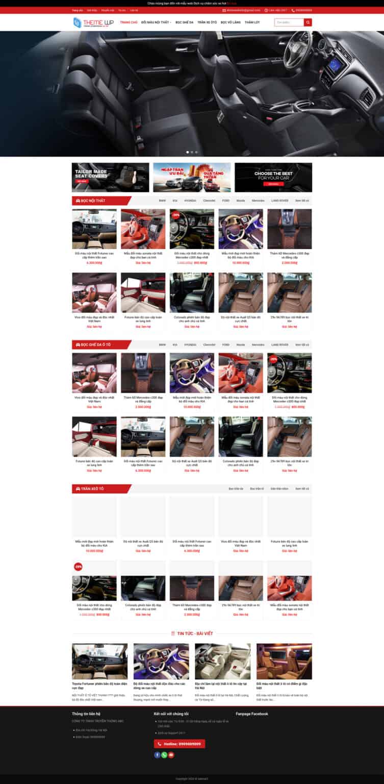 Mẫu giao diện website bán phụ kiện oto 2