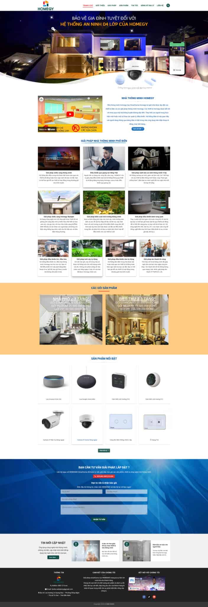 Mẫu giao diện website smarthome 2