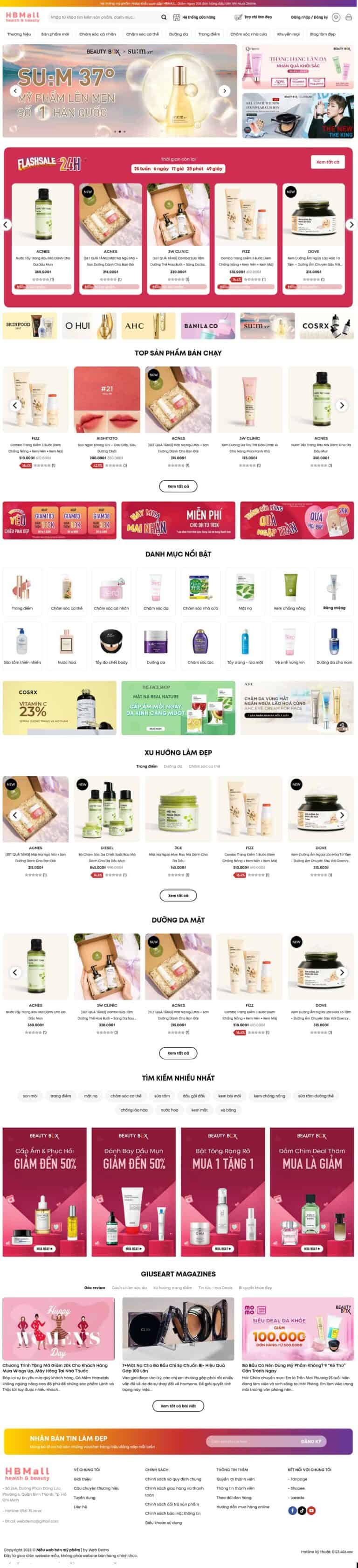Mẫu giao diện Website mỹ phẩm 11