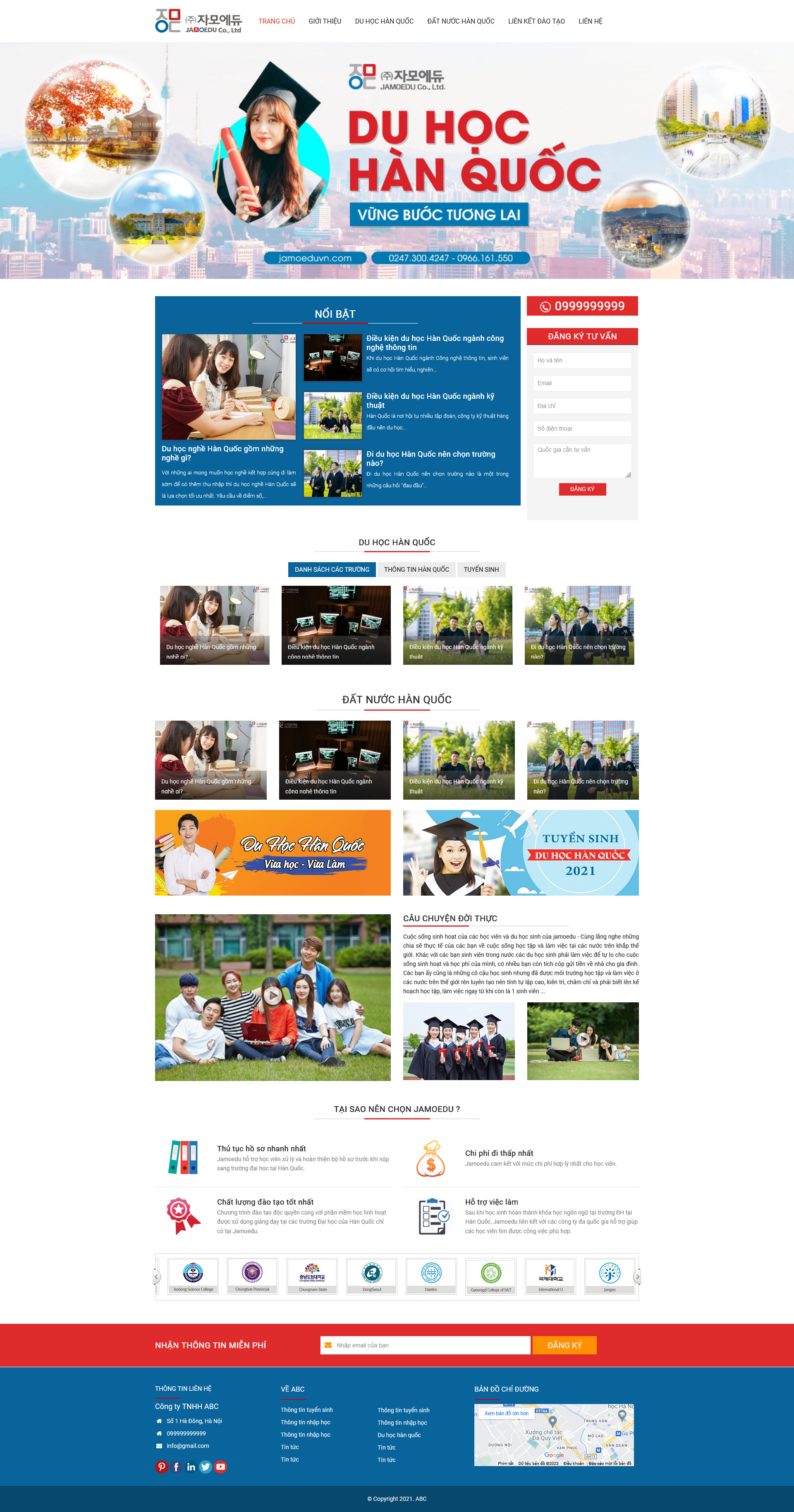 Theme wordpress du học hàn quốc 1