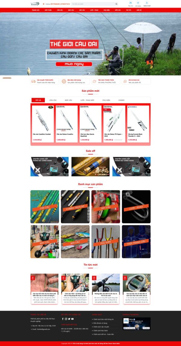 Theme wordpress shop bán dụng cụ câu cá
