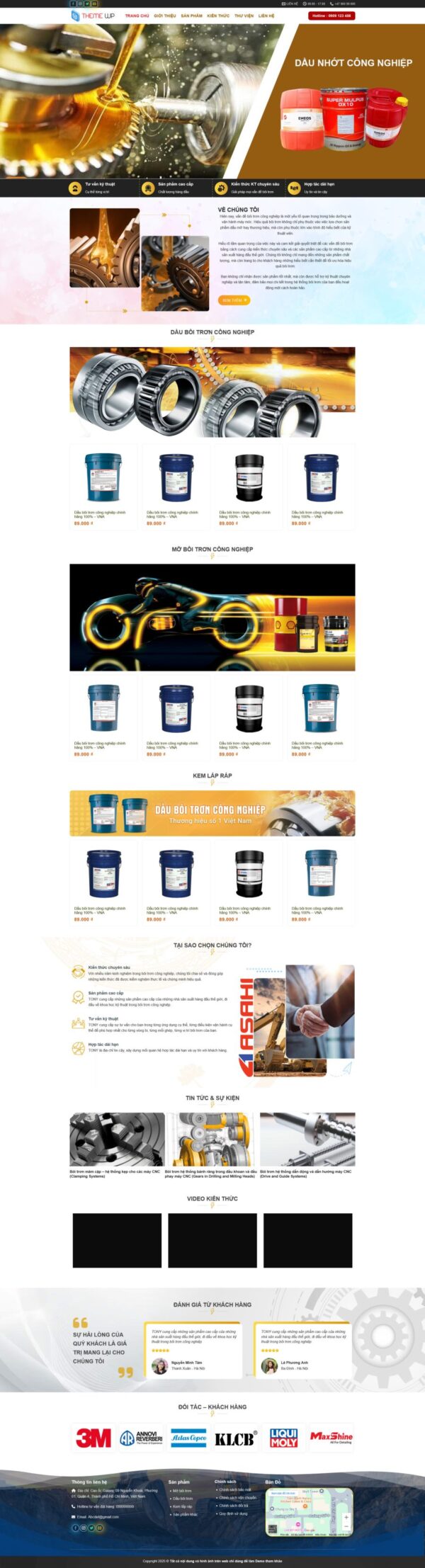 Theme wordpress bán dầu nhớt bôi trơn