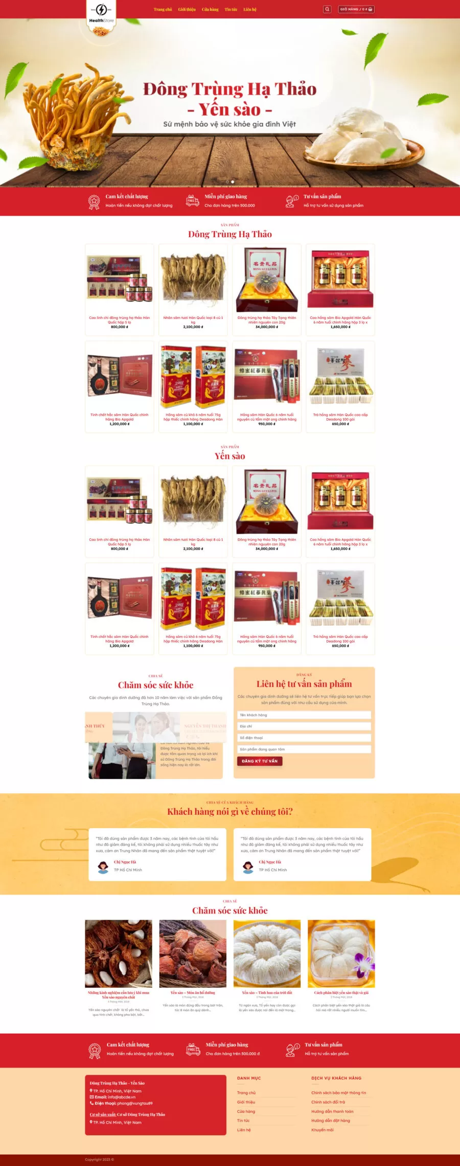 Theme wordpress bán yến sào 1