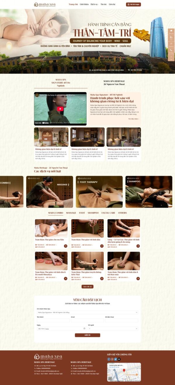 Theme wordpress giới thiệu cơ sở massage ,spa