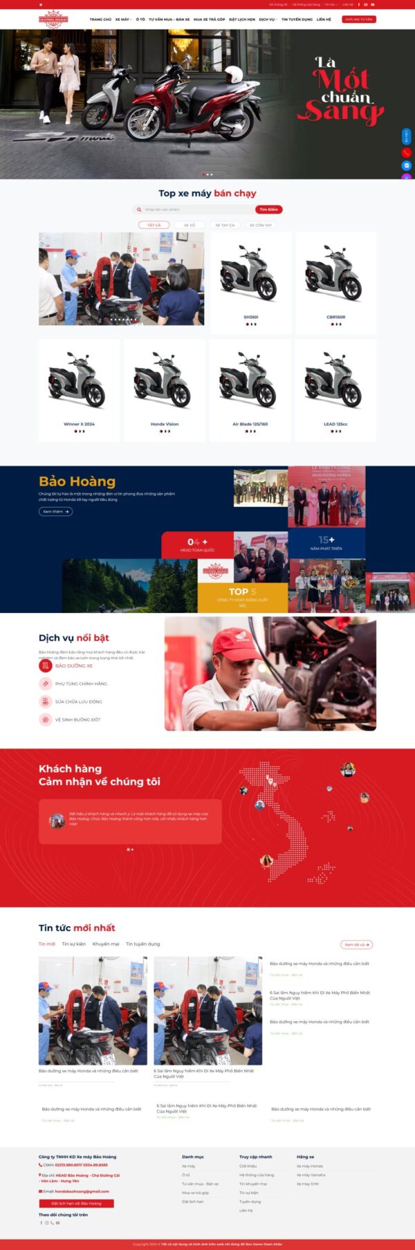 Theme wordpress bán xe máy