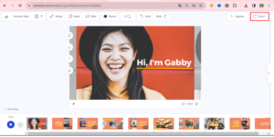 Tải lên các hình ảnh mà bạn muốn đưa vào video. Sau đó “Export” để tải về máy.