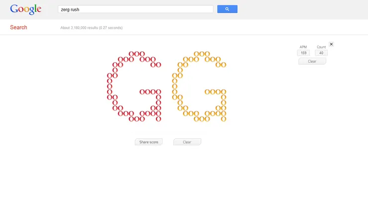 Trò chơi của Google Zerg Rush