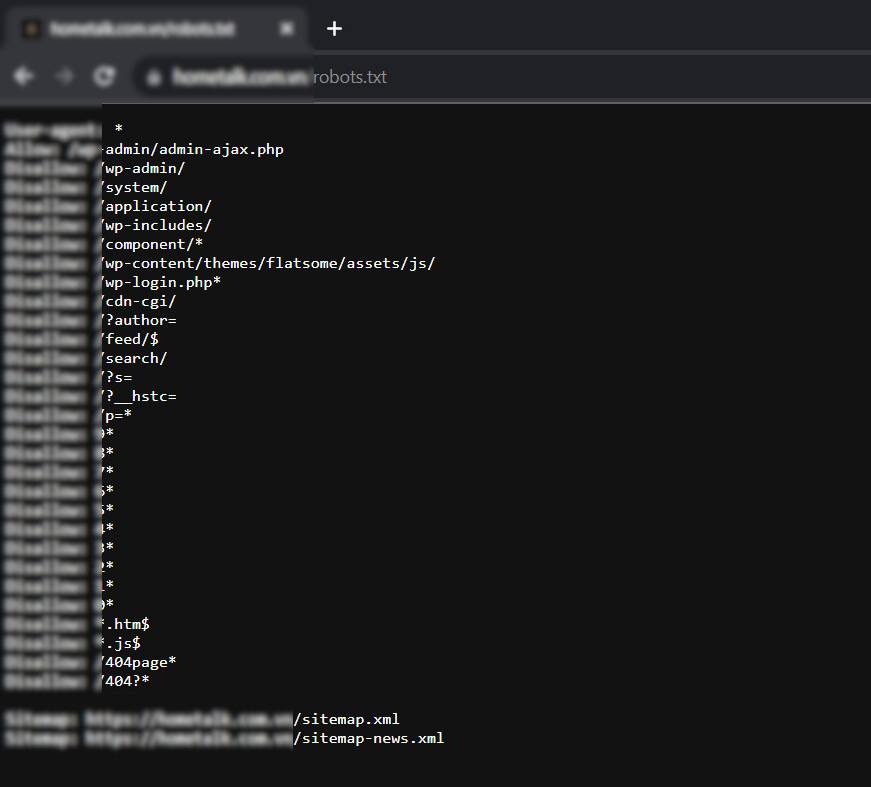 Tìm điểm chung của link và disallow trong file robots
