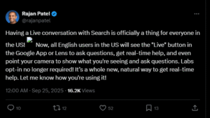 Google ra mắt Search Live: Bước ngoặt tìm kiếm bằng camera và giọng nói