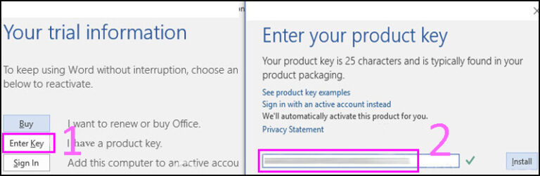 Bước 3: Khi hệ thống yêu cầu, bạn sẽ cần nhập mã bản quyền (Product Key) để tiếp tục.