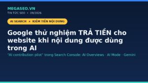 Google thử nghiệm trả tiền cho website khi nội dung dùng trong AI — AI contribution pilot (9/2026)